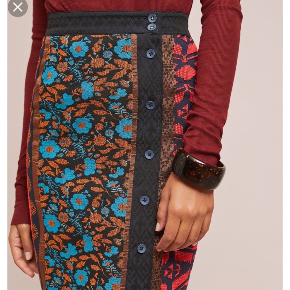 Anthropologie Jacquard Pencil Skirt - Picture 2 of 3